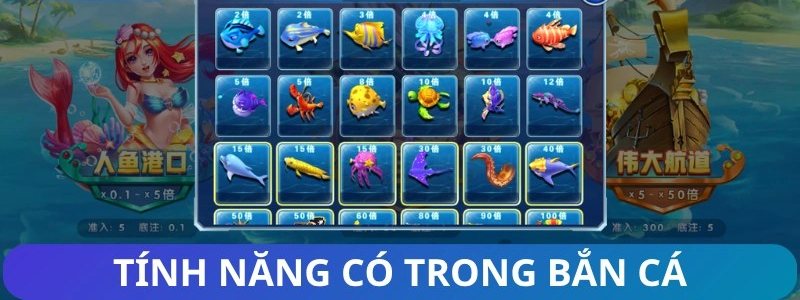 Bảng loại cá và hệ số trả thưởng trong game bắn cá xèng