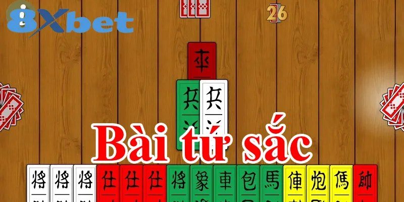 Tứ sắc với bộ bài bốn màu gồm Tướng, Sĩ, Tượng, Xe, Pháo, Mã