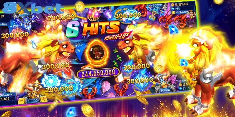 Hiệu ứng nổ thưởng khi hạ Boss rồng vàng trong game bắn cá Long Vương