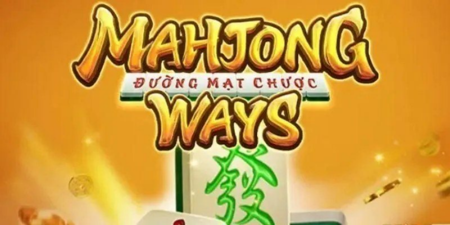 Đường mạt chược Mahjong Ways với logo game và quân Phát màu xanh