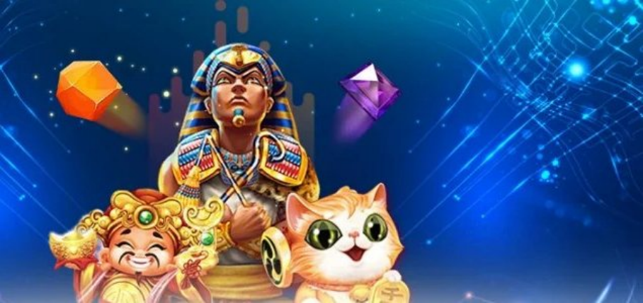 Nổ hũ Kim Tự Tháp với biểu tượng Pharaoh Ai Cập cổ đại và đá quý