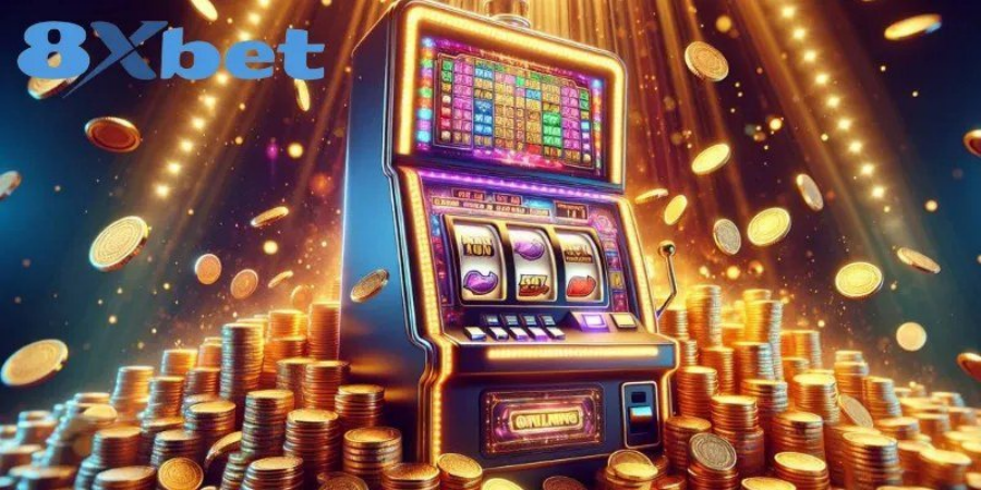 Máy slot trả thưởng đồng xu vàng minh họa mức trả lại theo RTP dài hạn