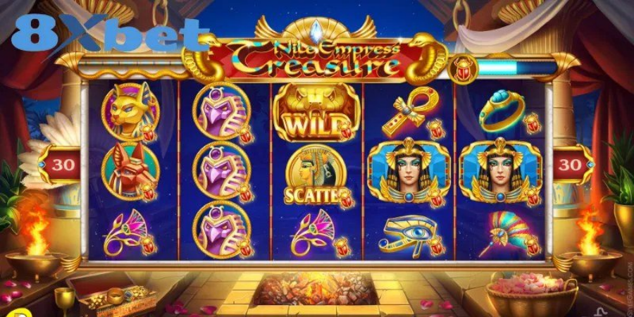 Thuật ngữ slot game qua lưới 5 cuộn có biểu tượng Wild và Scatter tại 8Xbet
