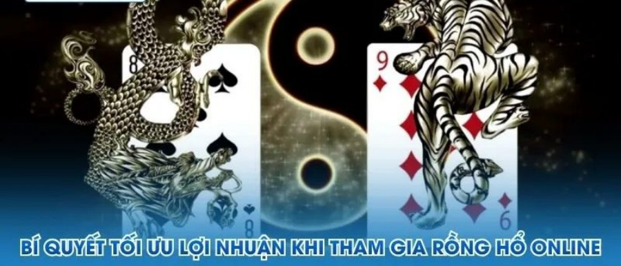 Hình rồng và hổ cùng hai lá bài 8 và 9 minh họa so sánh điểm