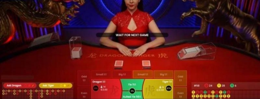 Bàn rồng hổ live với dealer thật và bảng cửa cược Rồng, Hổ, Hòa