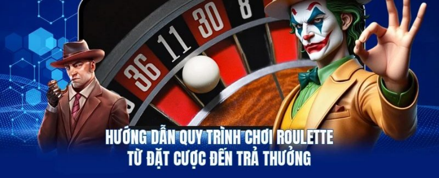 Minh họa cách chơi roulette từ đặt cược đến trả thưởng với viên bi trên bánh xe