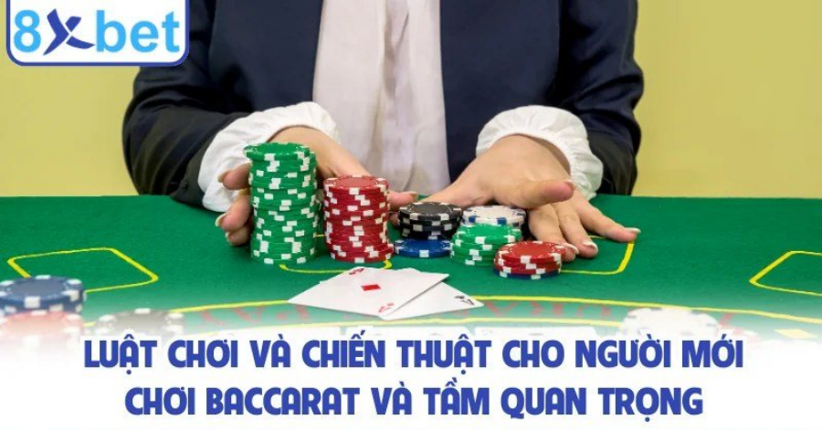 Người chơi đặt chip trên bàn bài, minh họa cách chơi baccarat cho người mới