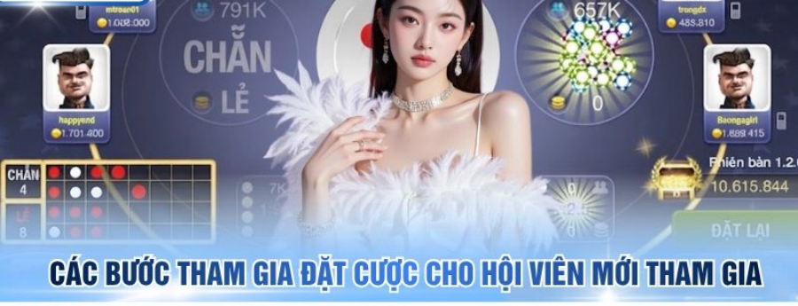 Bàn chơi hiển thị lịch sử Chẵn, Lẻ minh họa luật xóc đĩa với 4 đồng xu