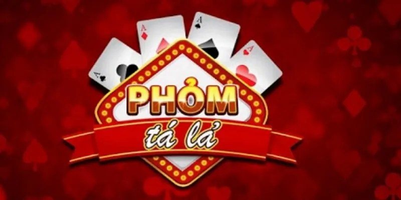 Biểu tượng game phỏm tá lả với bốn lá A trên nền đỏ chất bài