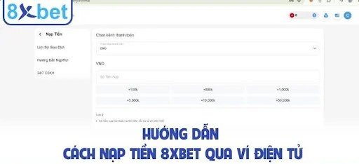 Màn hình nạp tiền với ô chọn kênh thanh toán và các nút mệnh giá có sẵn