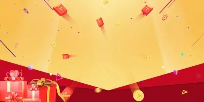 Hình nền hộp quà và bao lì xì minh họa quà sinh nhật dành cho đặc quyền VIP