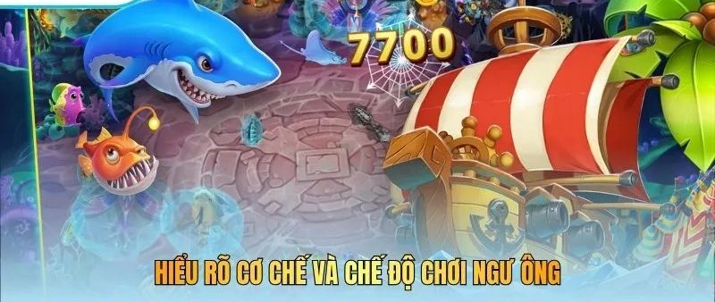 Thuyền kho báu cướp biển và cá mập trong chế độ chơi bắn cá Ngư Ông