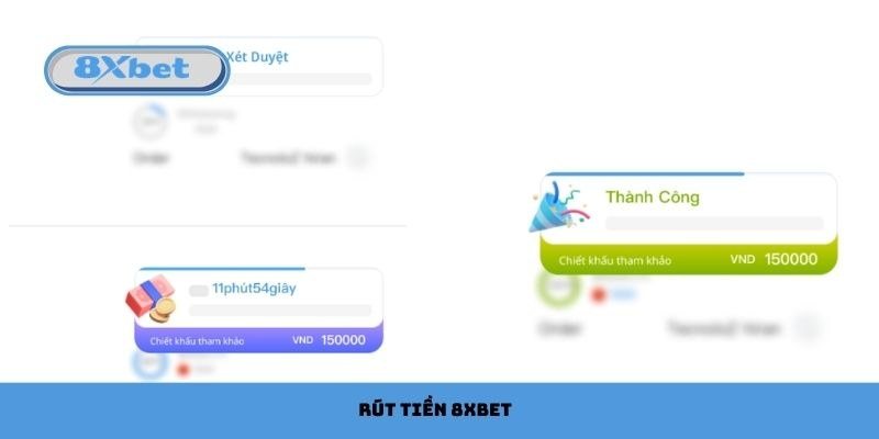 Màn hình trạng thái lệnh rút tiền chuyển từ xét duyệt sang thành công